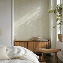 Mitchell Black Revel Clouds Wallpaper - Beige