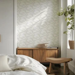 Mitchell Black Revel Clouds Wallpaper - White