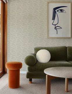Mitchell Black Revel Clouds Wallpaper - Beige