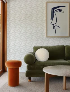 Mitchell Black Revel Clouds Wallpaper - White