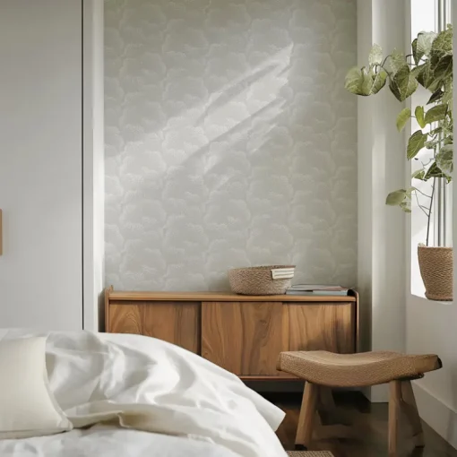 Mitchell Black Revel Clouds Wallpaper - Gray