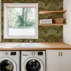Mitchell Black Revel Jandaya Wallpaper - Olive