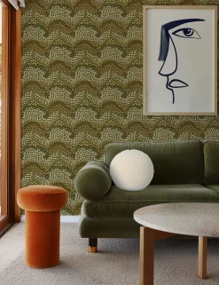 Mitchell Black Revel Jandaya Wallpaper - Olive