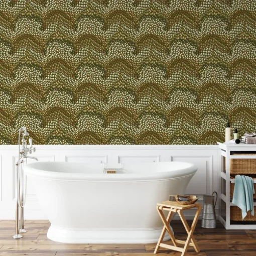 Mitchell Black Revel Jandaya Wallpaper - Olive