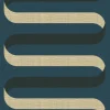 Mitchell Black Shape of Color Folding Ribbon Wallpaper - Peacock Blue