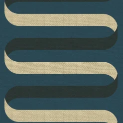 Mitchell Black Shape of Color Folding Ribbon Wallpaper - Peacock Blue