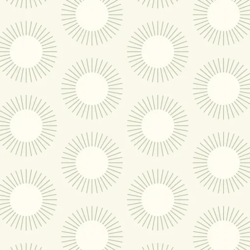 Mitchell Black Shape of Color Sunburst Wallpaper - Linen