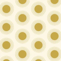 Mitchell Black Shape of Color Sunburst Wallpaper - Harvest Gold