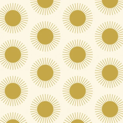 Mitchell Black Shape of Color Sunburst Wallpaper - Harvest Gold