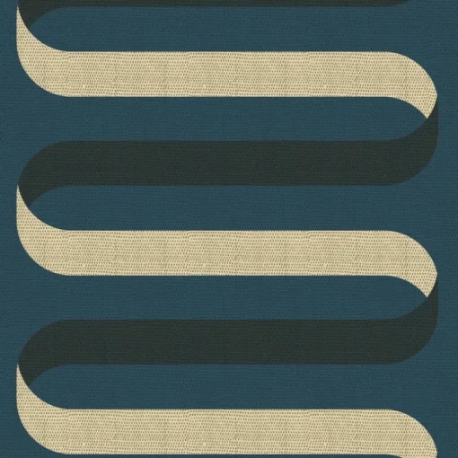 Mitchell Black Shape of Color Folding Ribbon Wallpaper - Peacock Blue