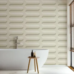 Mitchell Black Shape of Color Folding Ribbon Wallpaper - Tusk