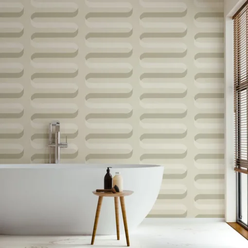 Mitchell Black Shape of Color Folding Ribbon Wallpaper - Tusk