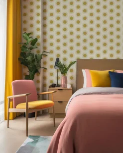 Mitchell Black Shape of Color Sunburst Wallpaper - Harvest Gold