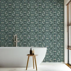 Mitchell Black The Signature Collection Orange Grove Wallpaper - Blue & Cream