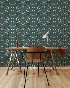 Mitchell Black The Signature Collection Orange Grove Wallpaper - Blue & Cream