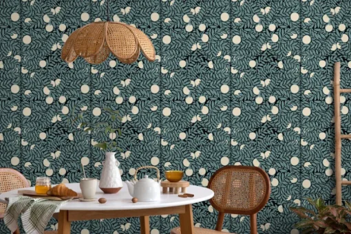 Mitchell Black The Signature Collection Orange Grove Wallpaper - Blue & Cream