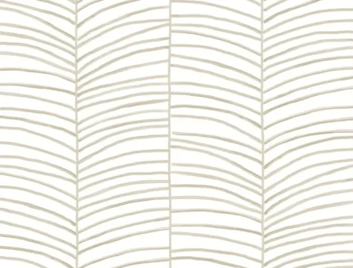 Montecito Cascade Palm Chevron Wallpaper - Dune