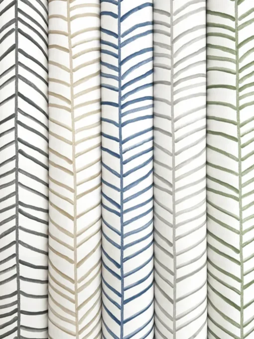 Montecito Cascade Palm Chevron Wallpaper - Dune
