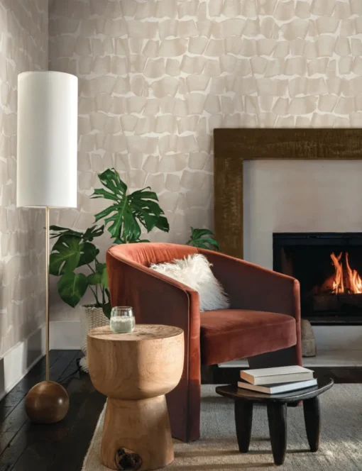 New Origins Brushed Ink Wallpaper - Blush
