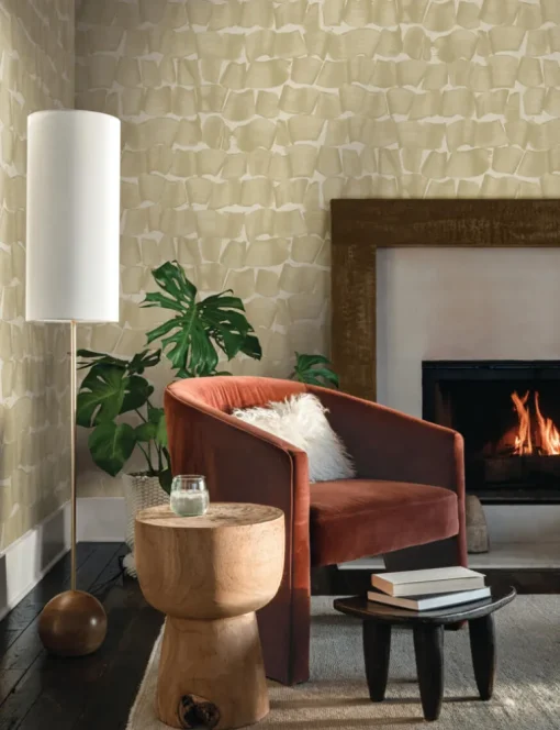 New Origins Brushed Ink Wallpaper - Gold