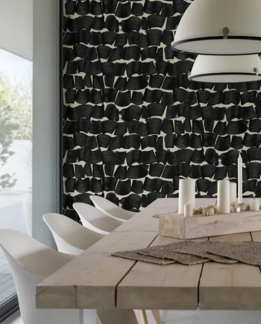 New Origins Brushed Ink Wallpaper - Black