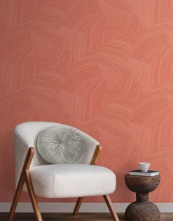 New Origins Dotted Maze Wallpaper - Desert Red