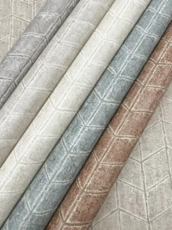 New Origins Flatiron Geometric Wallpaper - Pearl Grey