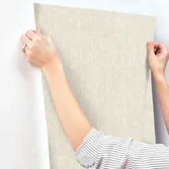 New Origins Flatiron Geometric Wallpaper - Oyster