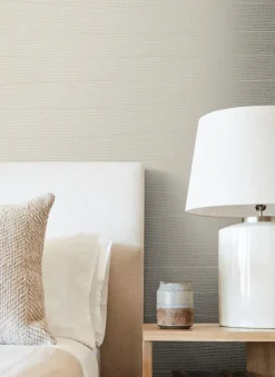 New Origins Natural Grid Wallpaper - Taupe