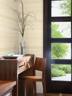 New Origins Tapestry Stitch Wallpaper - Mustard