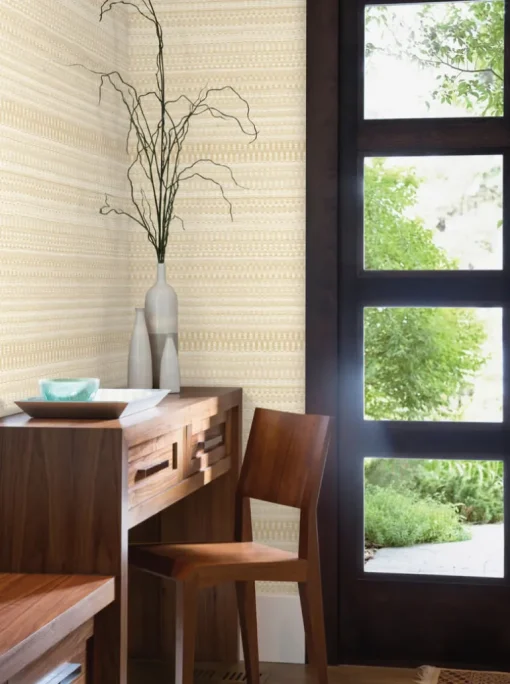 New Origins Tapestry Stitch Wallpaper - Mustard