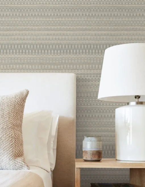 New Origins Tapestry Stitch Wallpaper - Linen