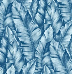 NextWall Baha Banana Leaves Peel & Stick Wallpaper - Blue