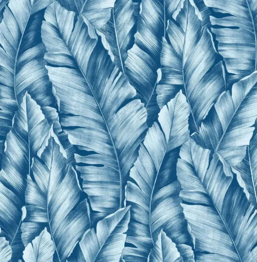NextWall Baha Banana Leaves Peel & Stick Wallpaper - Blue
