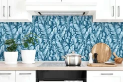 NextWall Baha Banana Leaves Peel & Stick Wallpaper - Blue