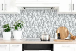 NextWall Baha Banana Leaves Peel & Stick Wallpaper - Gray