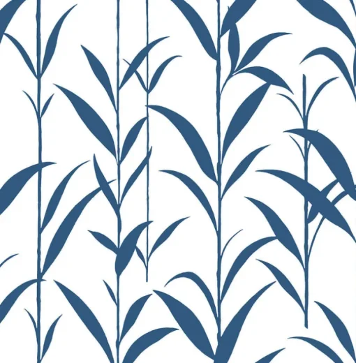 NextWall Bamboo Leaves Peel & Stick Wallpaper - Blue
