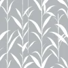 NextWall Bamboo Leaves Peel & Stick Wallpaper - Gray