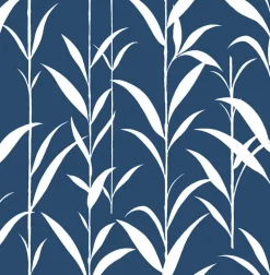 NextWall Bamboo Leaves Peel & Stick Wallpaper - Blue