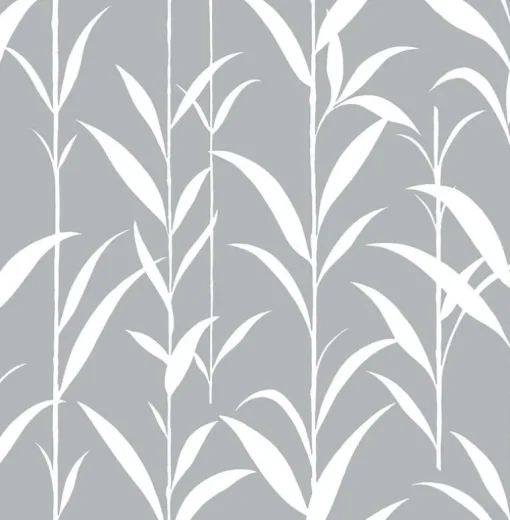 NextWall Bamboo Leaves Peel & Stick Wallpaper - Gray