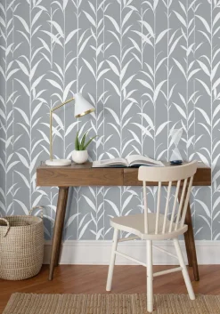 NextWall Bamboo Leaves Peel & Stick Wallpaper - Gray