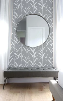 NextWall Bamboo Leaves Peel & Stick Wallpaper - Gray