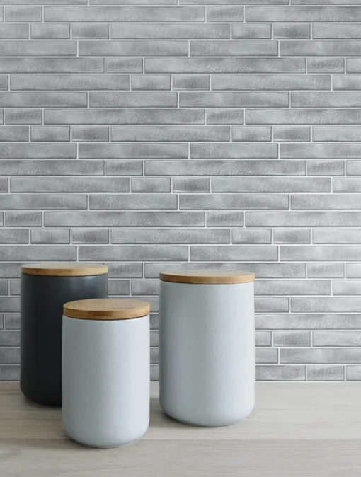 NextWall Brushed Metal Tile Peel & Stick Wallpaper - Silver