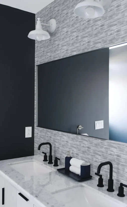 NextWall Brushed Metal Tile Peel & Stick Wallpaper - Silver