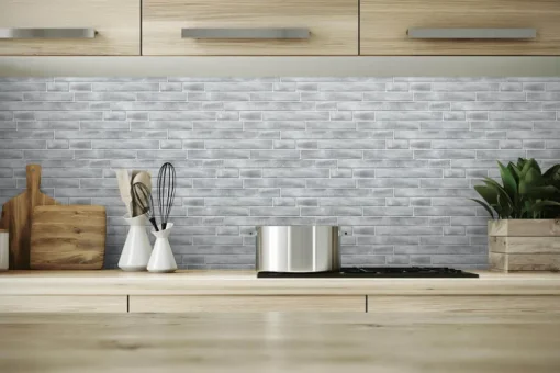 NextWall Brushed Metal Tile Peel & Stick Wallpaper - Silver