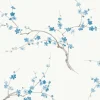 NextWall Cherry Blossom Floral Peel & Stick Wallpaper - Blue & White
