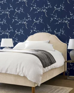 NextWall Cherry Blossom Floral Peel & Stick Wallpaper - Blue