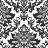 NextWall Damask Peel & Stick Wallpaper - Black & White