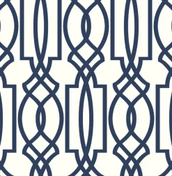 NextWall Deco Lattice Peel & Stick Wallpaper - Navy Blue
