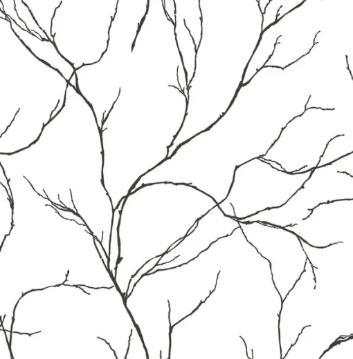 NextWall Delicate Branches Peel & Stick Wallpaper - Black